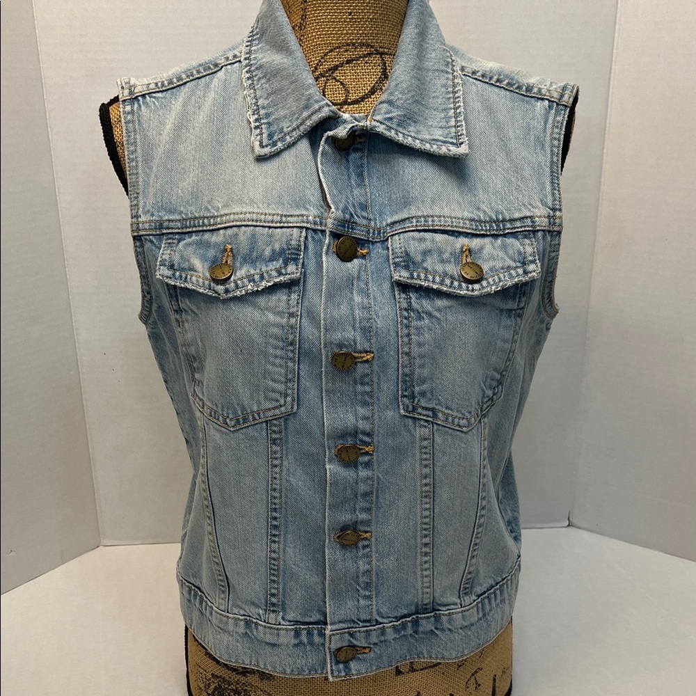 CURRENT/ ELLIOT THE SLEEVELESS RIDER JACKET SIZE 1= SMALL - Picture 2 of 12